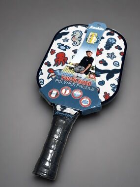 Franklin Sports Youth Fiberglass Pickleball Paddle MaxGrit Sea Creature Blue